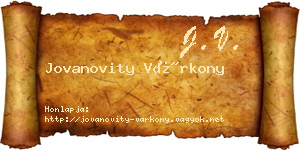 Jovanovity Várkony névjegykártya